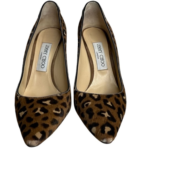 Jimmy Choo Romy 100 Leopard Print Heels size 37.5/ 7.5 - Picture 2 of 8